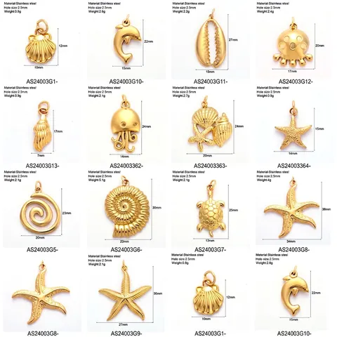 Dijes De Acero Inoxidable Con Tema Oceánico Colgantes De Delfín Estrella De Mar Concha Tortuga Para Hacer Joyas DIY