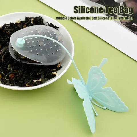 Infusore Per Tè In Silicone A Forma Di Farfalla Filtro A Rete Fine Con Clip Per Bordo Tazza Per Tè Sfuso