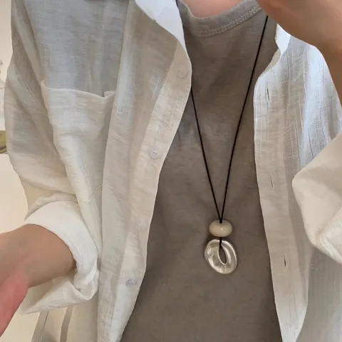 Minimalistische Lange Hanger Ketting Legering Acryl Geometrisch Hart Zeester Boho Dames Sieraden Trui Ketting