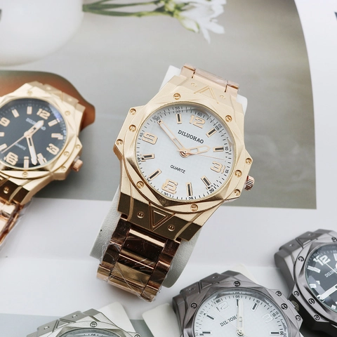 Orologio Al Quarzo Da Uomo Moda Industriale Lunetta Ottagonale Cassa In Lega Analogico Sportivo Casual