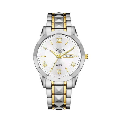 Men Quartz Watch Stainless Steel Waterproof Day Date Display Luminous Business Wristwatch Classic