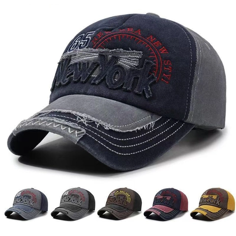 Cappello Da Baseball In Cotone Lavato Vintage Ricamo Stile Americano Protezione Solare Cappello Regolabile Unisex