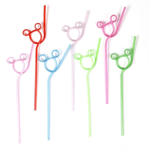 Cannucce Riutilizzabili In Plastica PET Colorate Forme Creative Accessorio Per Bevande Per Feste Di Compleanno Bambini