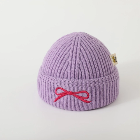Berretto Invernale Caldo In Maglia Per Bambini Con Ricamo A Fiocco Tinta Unita A Costine Morbido Cappello Per Ragazzi Ragazze