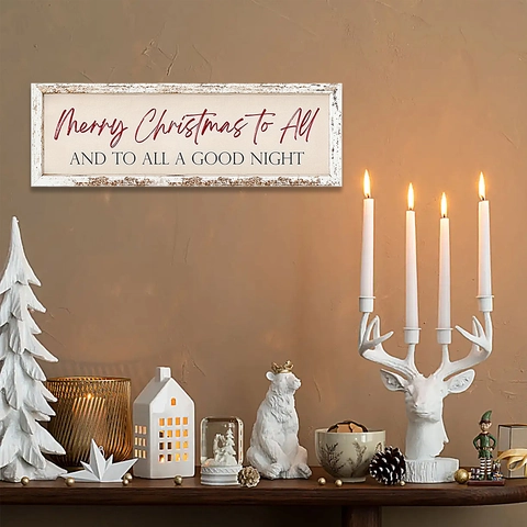 Wooden Christmas Hanging Sign Plaque Merry Christmas Letter Print Retro Wall Decor For Home Porch Holiday Party