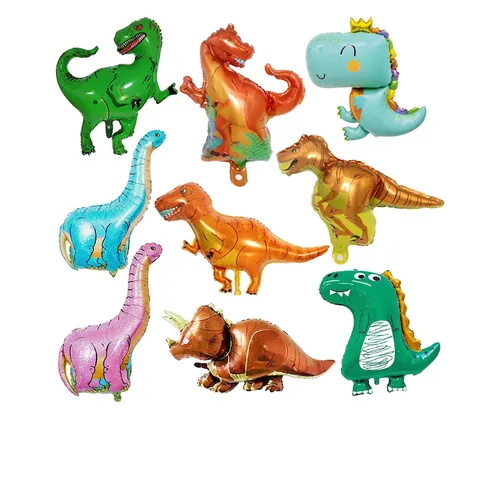 Dinosaur Party Decoration Aluminum Foil Balloons Tyrannosaurus Brachiosaurus Velociraptor Cartoon Animal Balloon For Birthday Party Kids Gift