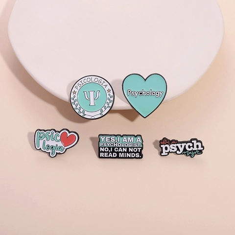 Creative Psychology Theme Enamel Pin Enamel Brooch Psychology Major Gift For Students Mental Health Awareness Badge Alloy Pin