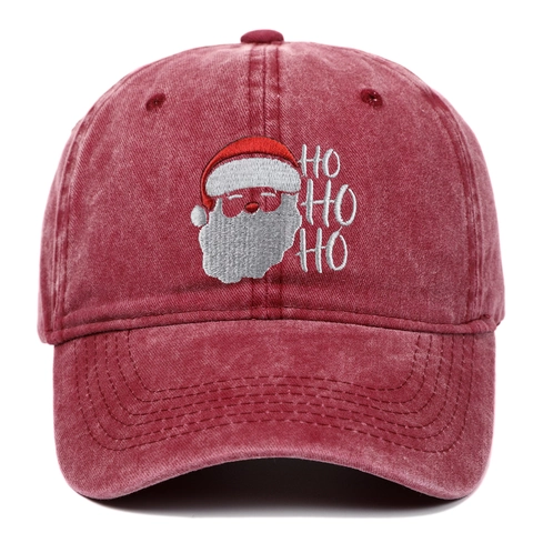 Casquette De Baseball Broderie Père Noël Coton Lavé Style Usé Ho Ho Ho Dad Hat Réglable Extérieur Hommes Femmes