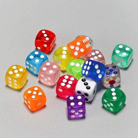 Dés En Résine Colorés Transparent Couleur Solide Accessoires Jeux De Société Breloques Artisanat DIY Accessoires Décoratifs