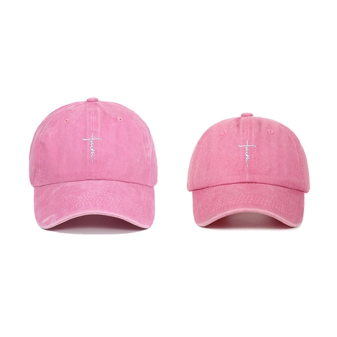 Washed Cotton Baseball Cap Distressed Vintage Retro Hat With Embroidered Faith Cross For Men And Women