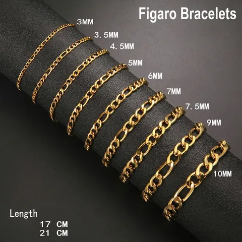 Pulsera De Cadena Figaro De Acero Inoxidable Estilo Hip Hop Punk Unisex Joyas Minimalistas Pulidas Con Cierre De Langosta