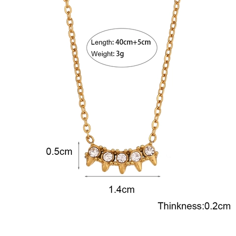 Retro Anhänger Halskette Aus 18K Vergoldetem Edelstahl Mit Farbigem Zirkon Eleganter Schmuck Für Damen Tägliche Mode