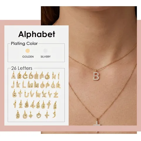 Collar Con Colgante De Letra Inicial Acero Inoxidable Chapado En Oro De 14K Incrustado De Estrás Cadena De Clavícula Para Mujeres