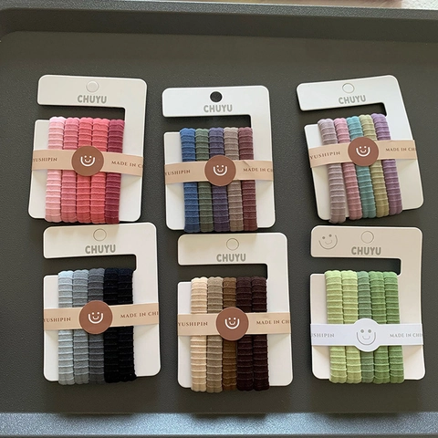 Ribbed Elastic Hair Ties Seamless High Stretch Ponytail Holders Minimalist Solid Color Hair Bands For Women Girls