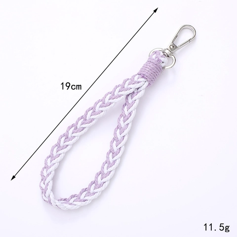 Vintage Eleganter Geflochtener Schlüsselanhänger Handgewebt Polyester-Baumwolle Handgelenkband Farbblock Braid Strap Taschenanhänger Für Damen Schlüssel