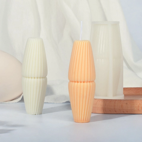 Ribbed Silicone Candle Mold Gear Connecting Rod Shape Spindle Design For DIY Handmade Aromatherapy Soap Gypsum Plaster Craft