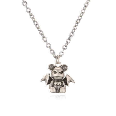 Punk Hanger Ketting Koper Gothic Engel Hart Beer Vorm Mode Sleutelbeen Ketting Voor Dames Heren