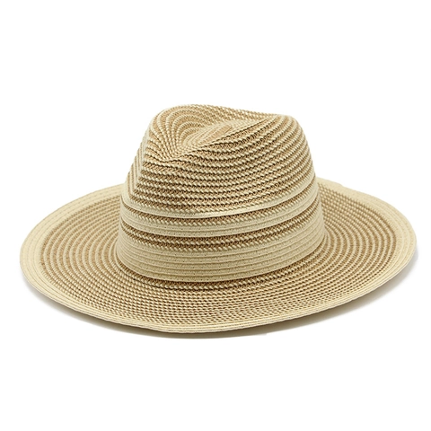 Cappello Fedora di Paglia Estivo Unisex a Tesa Larga Protezione Solare Cappello Panama per Spiaggia Viaggio Vacanza Uomo Donna Cappello da Sole Traspirante