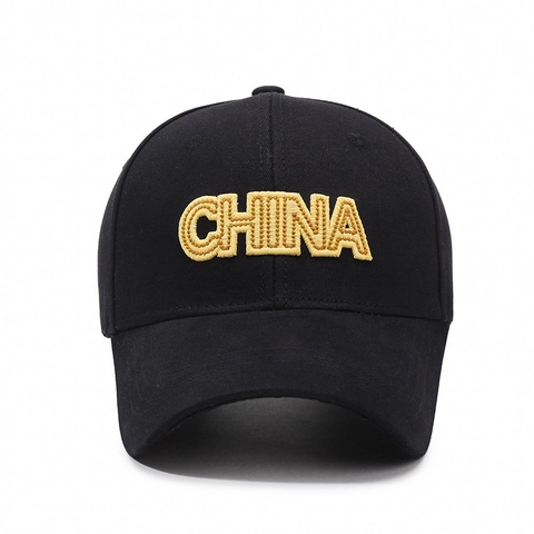 Baseballkappe Baumwolle Twill CHINA Buchstaben Stickerei Verstellbare Metallschnalle Sonnenschutz Freizeit Unisex