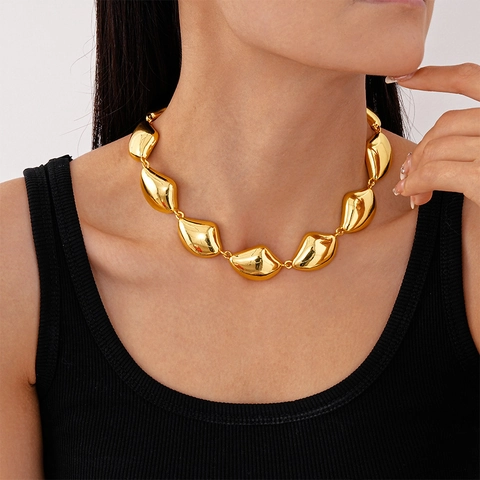 Collana Girocollo Geometrica Irregolare Stile Metallo Liquido Gioielli In Lega Collana Di Moda Minimalista Per Donne