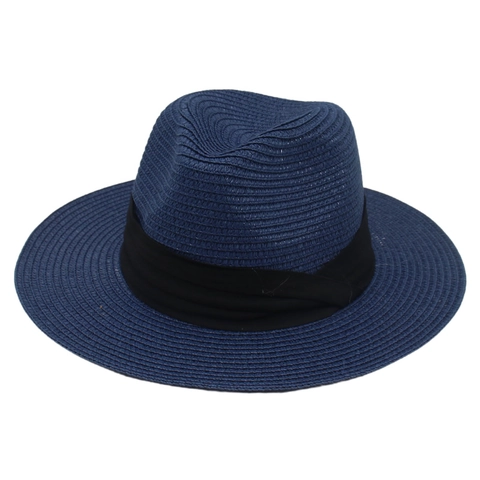 Woven Straw Fedora Hat Panama Style Sun Protection Breathable Wide Brim Summer Beach Holiday Accessory For Men And Women
