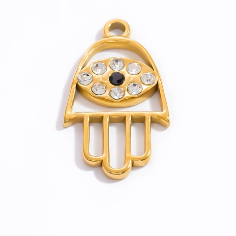 Ciondolo In Acciaio Inossidabile Malocchio Mano Di Fatima Accessori Gioielli Fai-da-te Punk Hip Hop Charm Per Collane