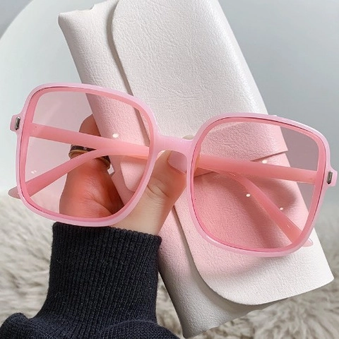 Sonnenbrille Damen Mode Quadratisch Oversized PC Rahmen UV Schutz Verlaufsgläser Vintage Elegant Brillen Accessoire