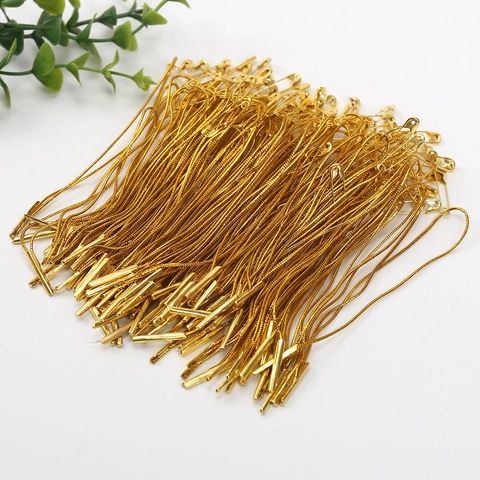 Metallic Gold Hang Tag String With Metal Safety Pin Braided Cord For Garment Labels Gift Wrapping DIY Craft Decor
