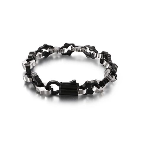 Pulsera De Cadena De Motocicleta Para Hombre Acero Inoxidable Estilo Industrial Punk Engranaje Joyería Retro