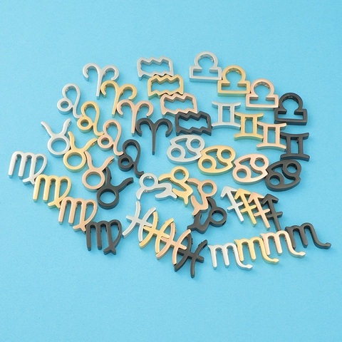 Dijes De Constelación Del Zodíaco Acero Inoxidable 304 Pulido Espejo Fabricación Joyas DIY Para Collares Pulseras