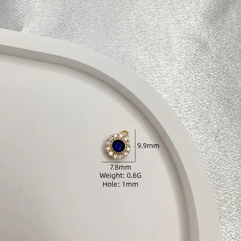 Ciondolo In Argento Sterling 925 Con Zirconia Blu Design Halo Rotondo Ovale Per Accessori Creazione Gioielli DIY