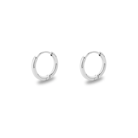 Stainless Steel Hoop Earrings Minimalist Polished Round Geometric Huggie Jewelry For Men Women Daily Commute Accessory
