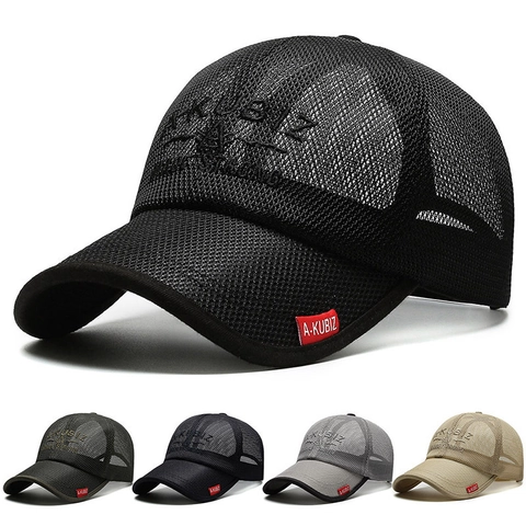 Breathable Mesh Baseball Cap Polyester Sun Protection Adjustable Trucker Hat Outdoor Sports Casual Embroidery Unisex