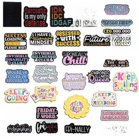 Spilla in Smalto Con Slogan Ispiratore alla Moda in Lega di Zinco Lettera Distintivo in Metallo Spilla per Decorazione Borsa Abbigliamento Gioielli Unisex Regalo