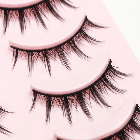 Natural Long Thick False Eyelashes Synthetic Fiber Little Devil Manga Eye Style Reusable Daily Party Wear