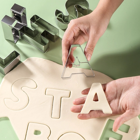 Alphabet Buchstaben Ausstechformen Edelstahl Keksausstecher DIY Backzubehör Für Die Küche