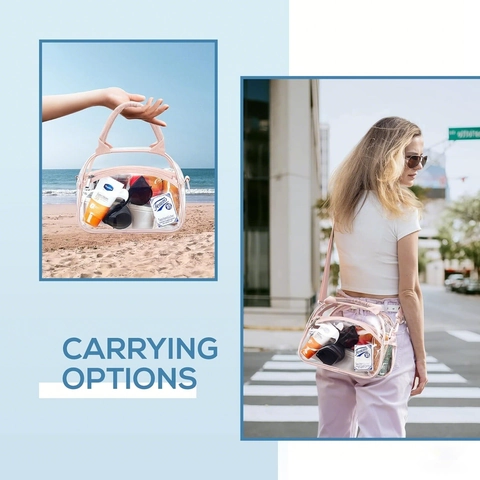 Borsa Tote Trasparente PVC Impermeabile Grande Capacità Approvata Dallo Stadio Borsa A Tracolla Con Tracolla Regolabile