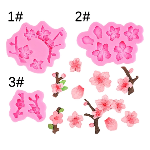 Cherry Blossom Tree Branch Silicone Mold Flower Fondant Chocolate Cake Decorating DIY Craft Baking Tool