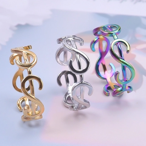 Anello Aperto con Simbolo dell'Infinito in Acciaio Inossidabile Vintage per Donna Minimalista Geometrico Regolabile Gioielli