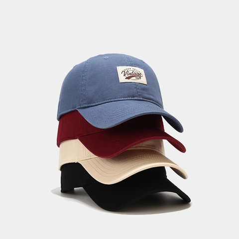Gorra De Beisbol De Algodon Vintage Con Detalle De Parche Visera Curva Ajustable Retro Dad Hat Deporte Al Aire Libre