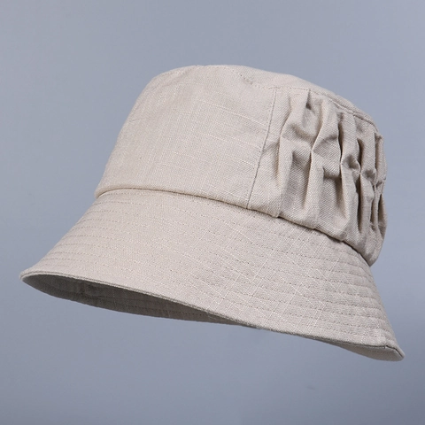 Sombrero Piluso Elegante De Lino Para Mujer Plegable Ala Ancha Protección Solar Transpirable Informal Viaje Color Sólido