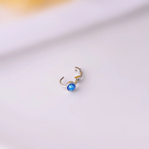 Minimalistische Koperen Kraakbeen Ring Oorbellen Met Gekleurde Ronde Opaal Kralen Koreaanse Stijl Mode Sieraden Voor Dames