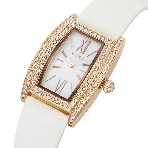 Montre à Quartz Carrée de Luxe pour Femme en Alliage avec Strass et Chiffres Romains Bracelet Élégant Cadeau Bijoux