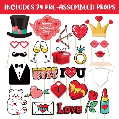 Accessori Per Cabina Fotografica San Valentino Cornice Selfie In Carta Cuore Labbra Occhiali Decorazioni Per Feste Fotografia