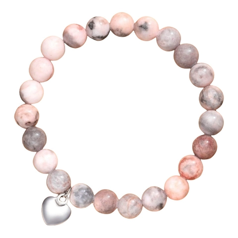 Mode Naturstein Perlenarmband Edelstahl Herz Kreuz Anhänger Verstellbares Webarmband Für Damen Weihnachtsgeschenk