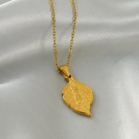 Blad Hanger Ketting 18K Verguld Roestvrij Staal Minimalistisch Ins Stijl Elegant Sieraden Cadeau Voor Vrouwen