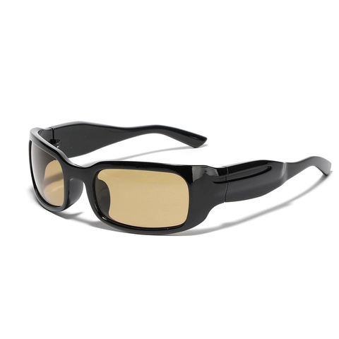Rectangle Sunglasses Y2K Future Style PC Frame AC Lens UV400 Protection Wide Temple Trendy Eyewear For Men Women