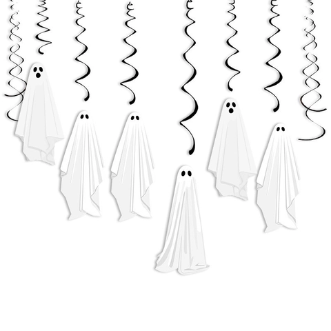 Décorations Suspendues De Fantôme Halloween Spirales Papier Ornements Articles De Fête Maison Hantée Nouveauté