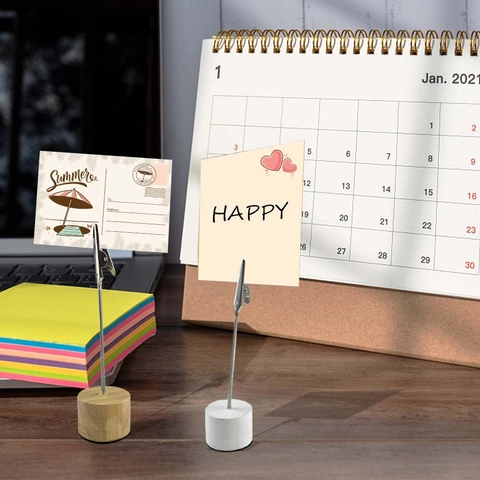 Houten Basis Memo Clip Houder Metalen Krokodillenklem Fotostandaard Kaarthouder Desktop Ornament Home Office Decor