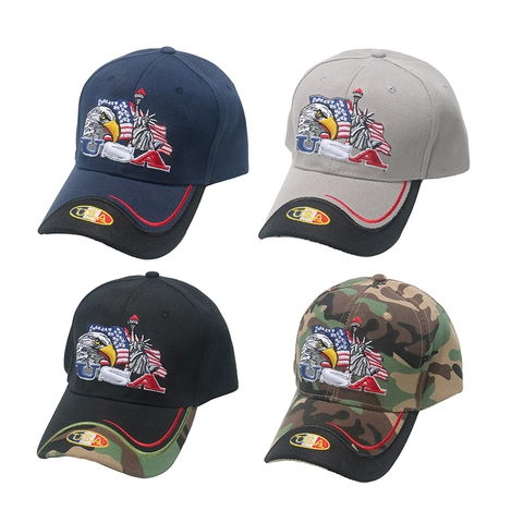 Gorra De Béisbol Bordado Eagle USA Acrílico Hip Hop Dad Hat Streetwear Protección Solar Ajustable Para Hombres Mujeres